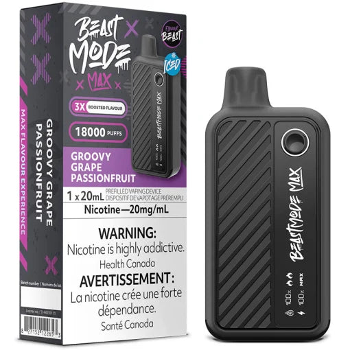 Groovy Grape Passionfruit Flavour Beast Mode Max 18K Disposable Vape