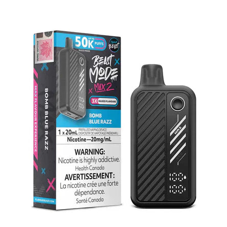Bomb Blue Razz Flavour Beast Mode Max 2 50K Disposable Vape