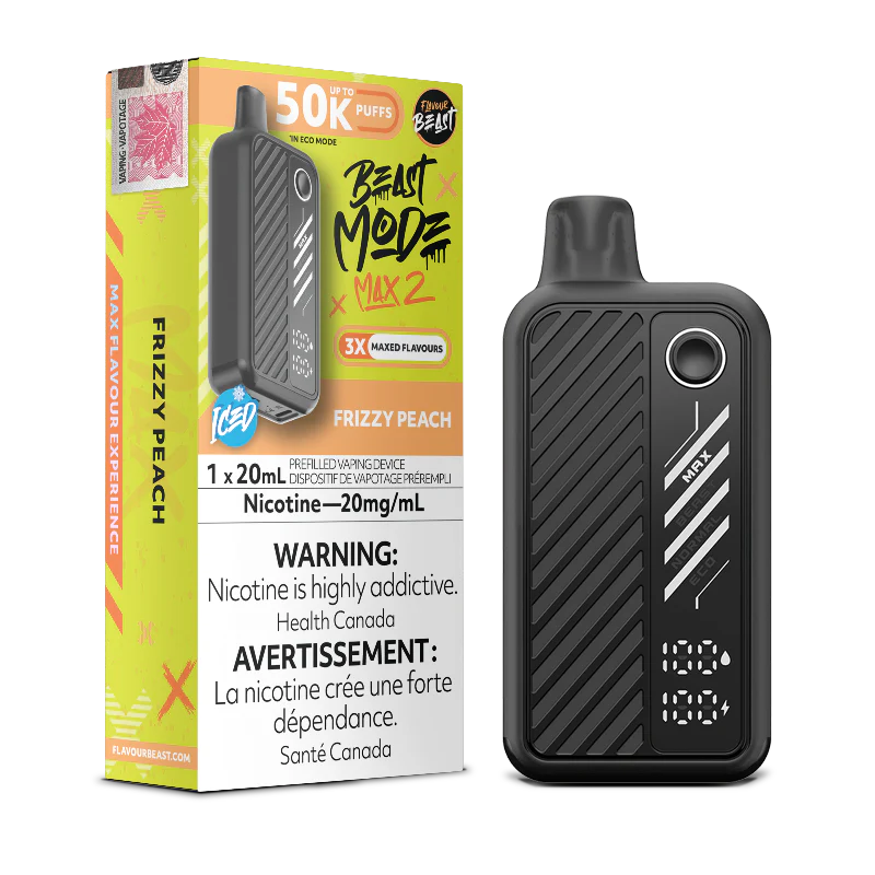 Frizzy Peach Ice Flavour Beast Mode Max 2 50K - Vape Jetable