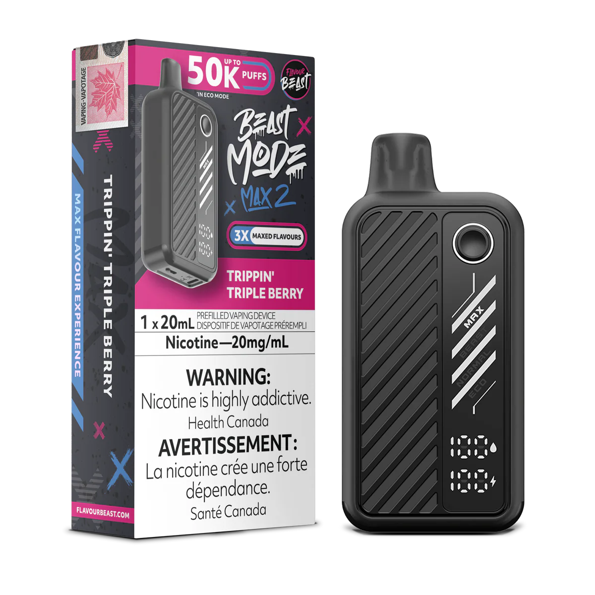 Trippin Triple Berry Flavour Beast Mode Max 2 50K Disposable Vape