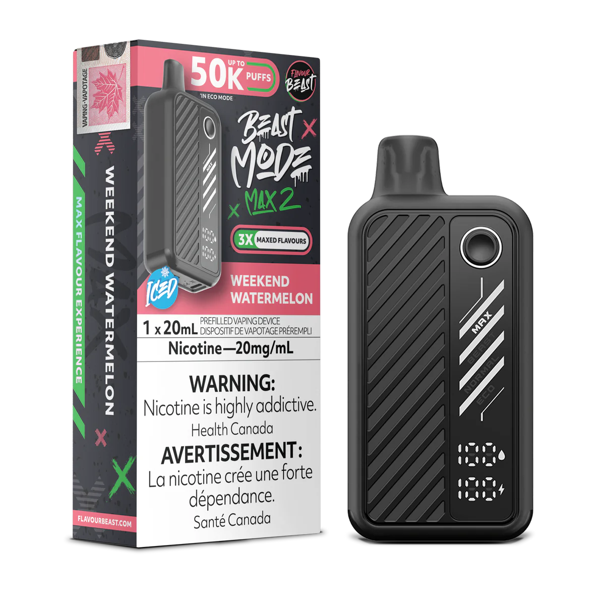 Weekend Watermelon Ice Flavour Beast Mode Max 2 50K Disposable Vape