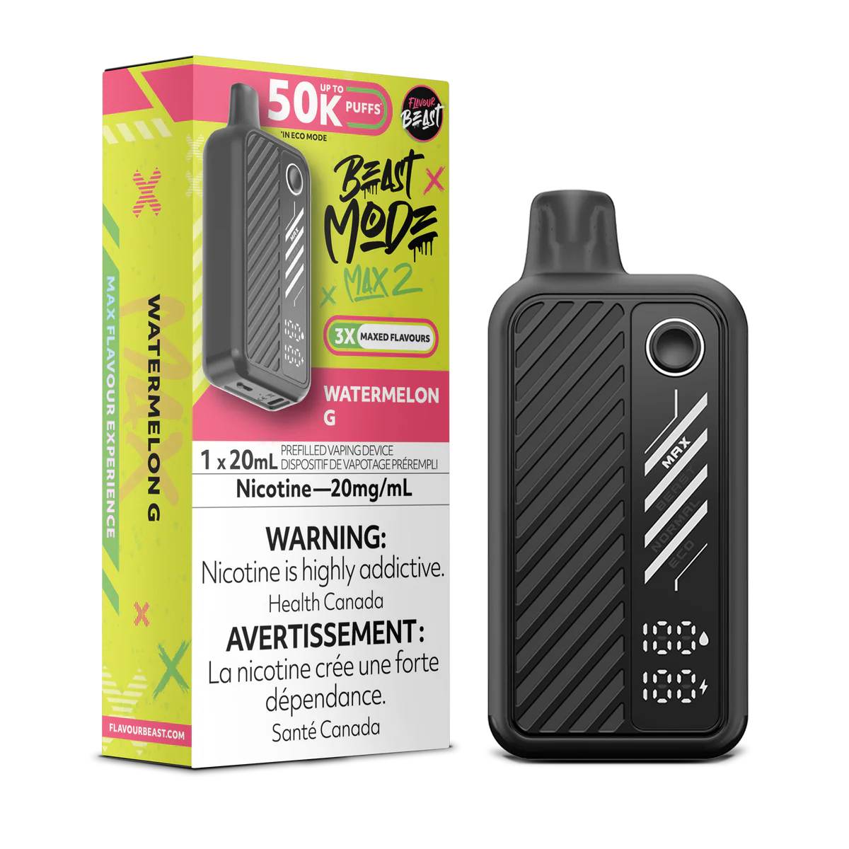 Watermelon G Flavour Beast Mode Max 2 50K Disposable Vape