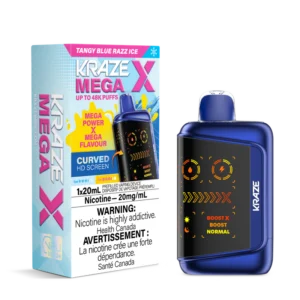 Tangy Blue Razz Ice Kraze Mega X -48K Disposable Vape