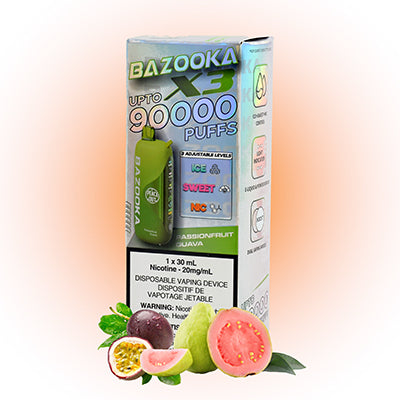 Passionfruit Guava Bazooka Vape X3 90K disposable