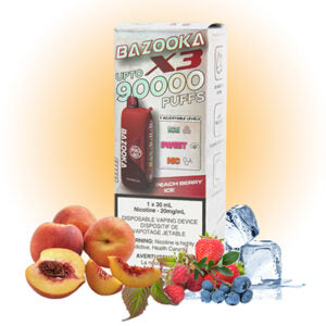 Peach Berry Ice Bazooka Vape X3 90K disposable