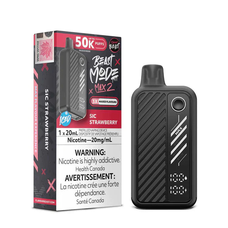 Sic Strawberry Ice Flavour Beast Mode Max 2 50K Disposable Vape