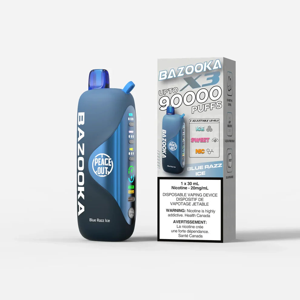 Blue Razz Ice – Bazooka Vape X3 90K Disposable