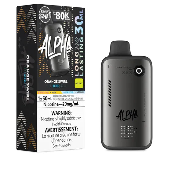 Orange Swirl Iced Alpha Disposable Vape by Flavour Beast