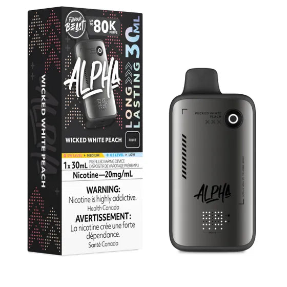 Wicked White Peach Alpha Disposable Vape by Flavour Beast