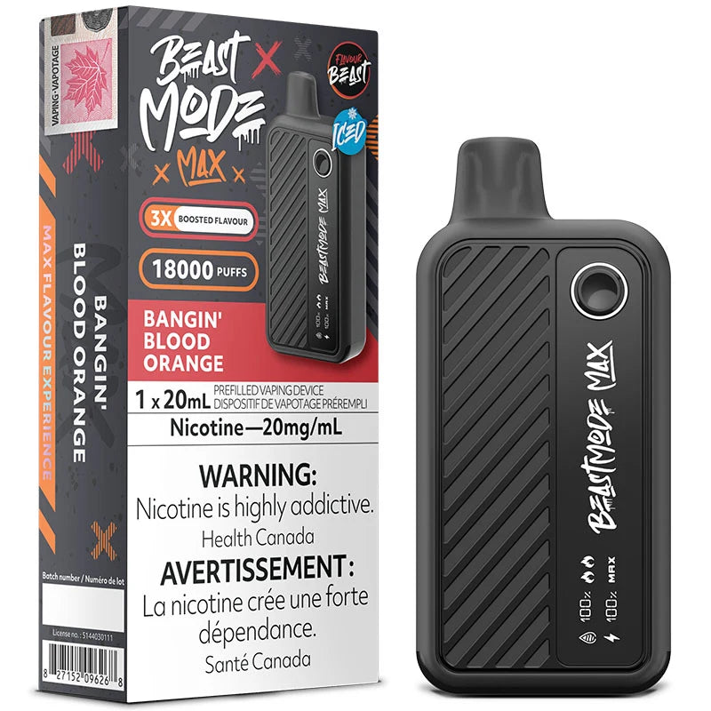 Bangin’ Blood Orange Iced Flavour Beast Mode Max 18K Disposable Vape