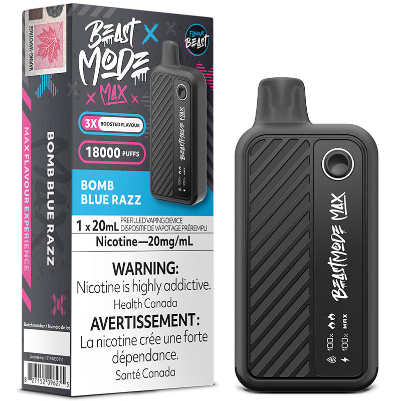 Bomb Blue Razz Flavour Beast Mode Max 18K Disposable Vape