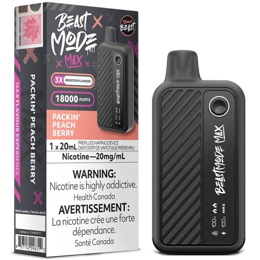 Packin’ Peach Berry Flavour Beast Mode Max 18K Disposable Vape