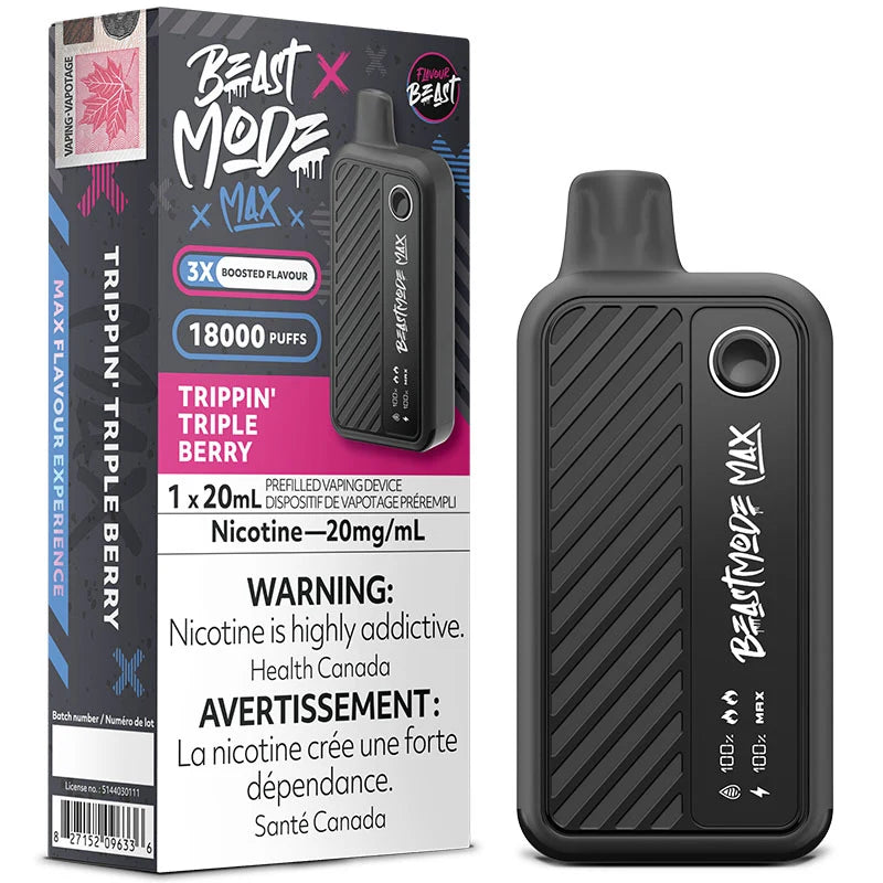 Trippin’ Triple Berry Flavour Beast Mode Max 18K Disposable Vape