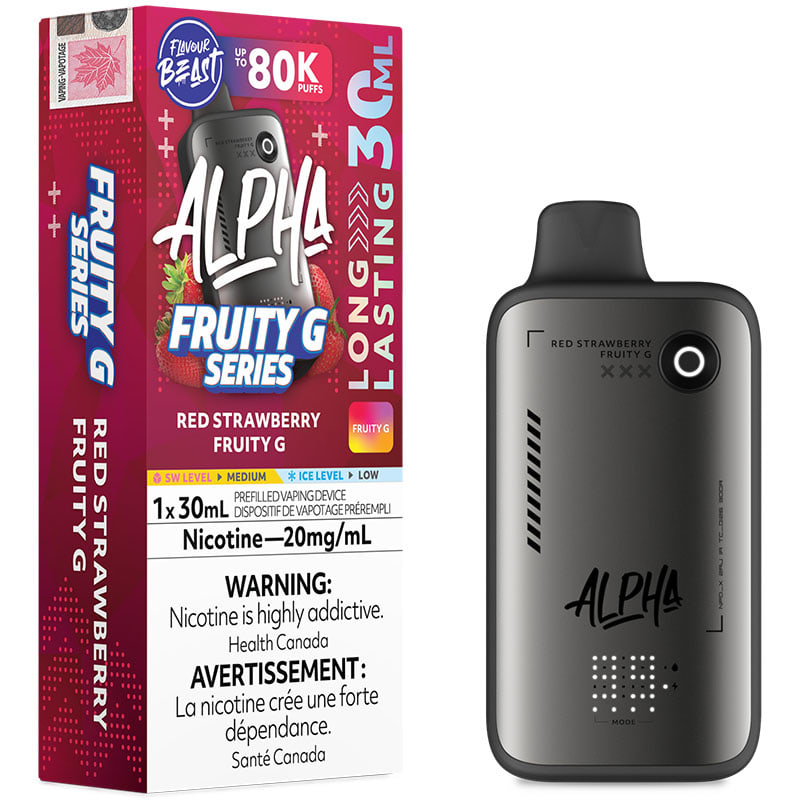 Red Strawberry Fruity G Alpha Disposable Vape by Flavour Beast