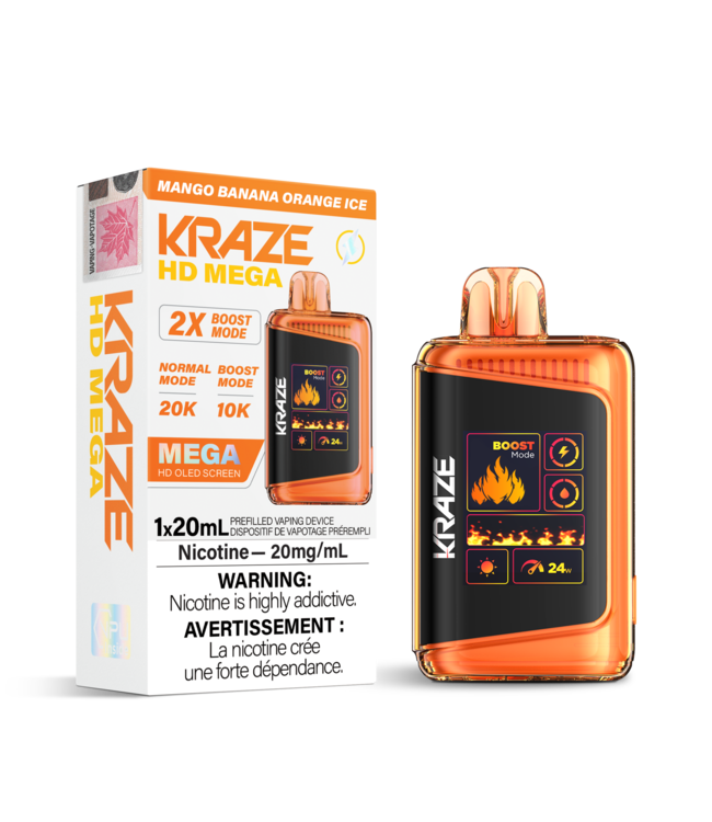 NOUVEAU KRAZE HD MEGA Mango Banana Orange Ice