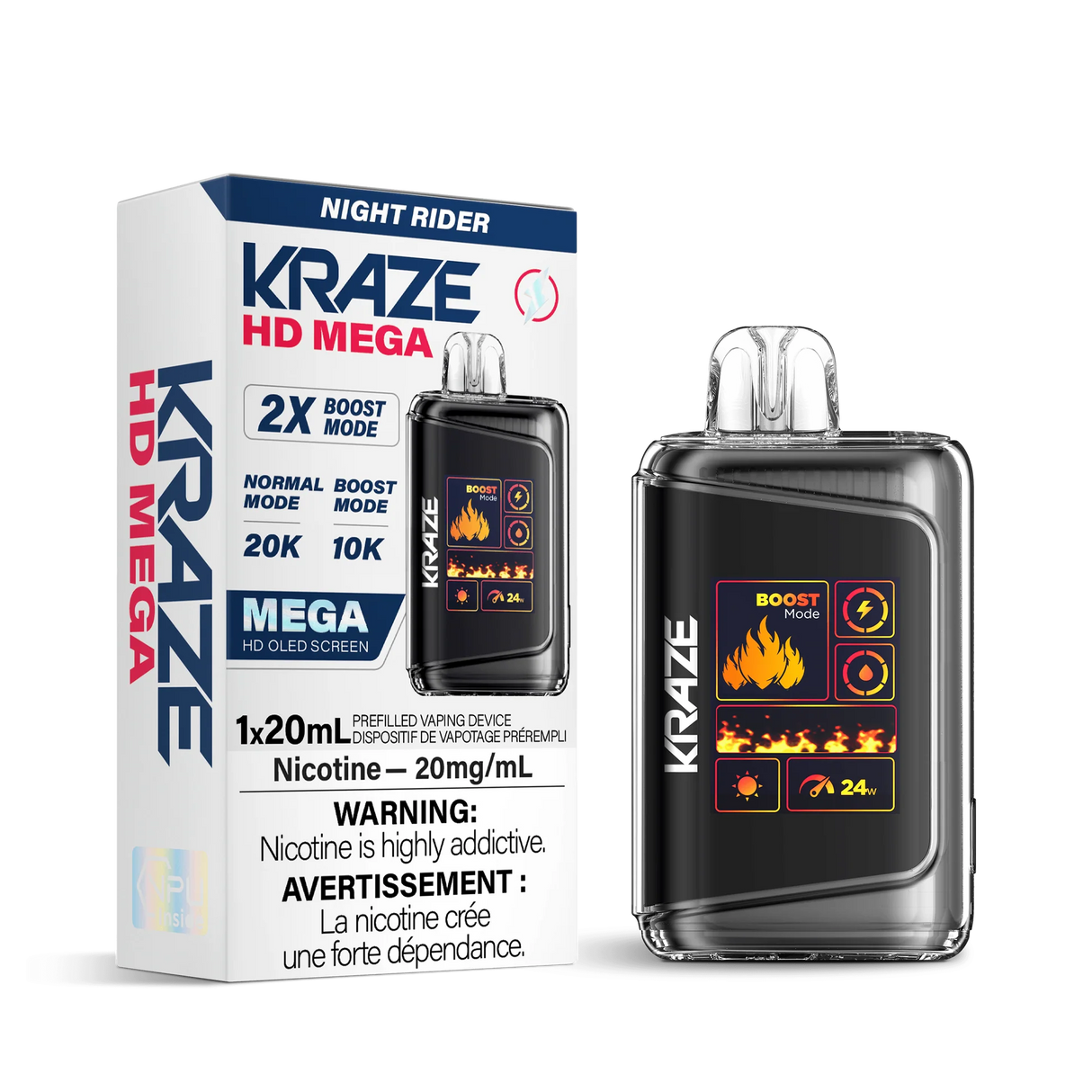 NOUVEAU Kraze HD Night Rider Vape Jetable