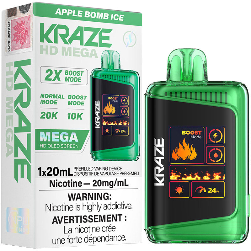 Kraze HD Mega Apple bomb Ice Vape Jetable