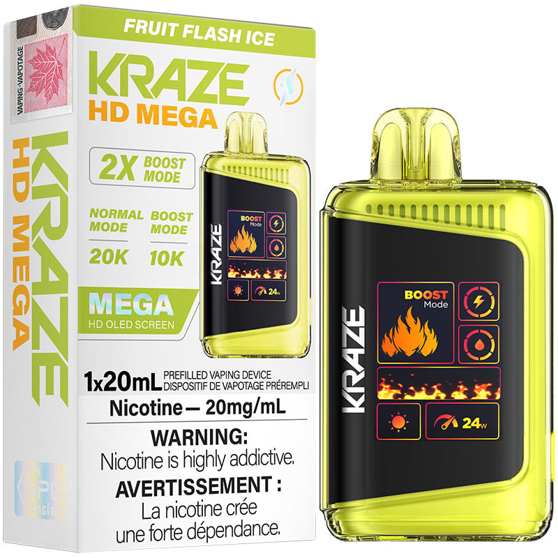Kraze HD Mega Fruit Flash Glacée Vape Jetable