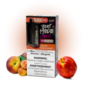 Packin’ Peach Berry Flavour Beast Mode Max 2 50K Disposable Vape