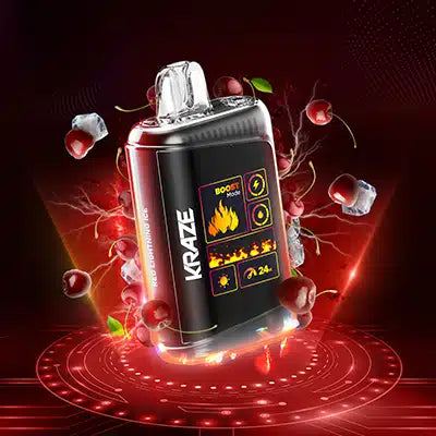 NOUVEAU Kraze HD Mega Red Lightning Glacée Vape Jetable