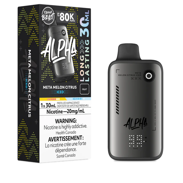Meta Melon Citrus Iced Alpha Disposable Vape by Flavour Beast