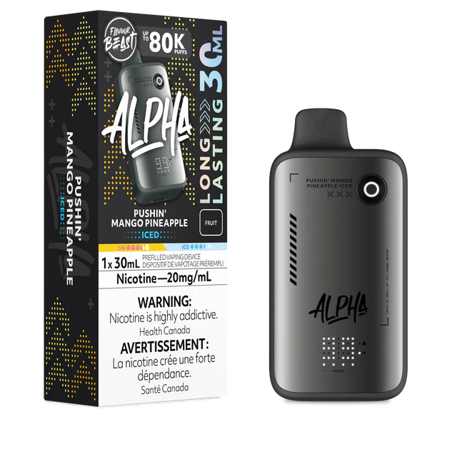 Pushin’ Mango Pineapple Iced Alpha Disposable Vape by Flavour Beast