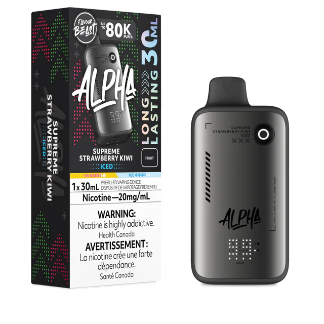 Supreme Strawberry Kiwi Iced Alpha Disposable Vape by Flavour Beast