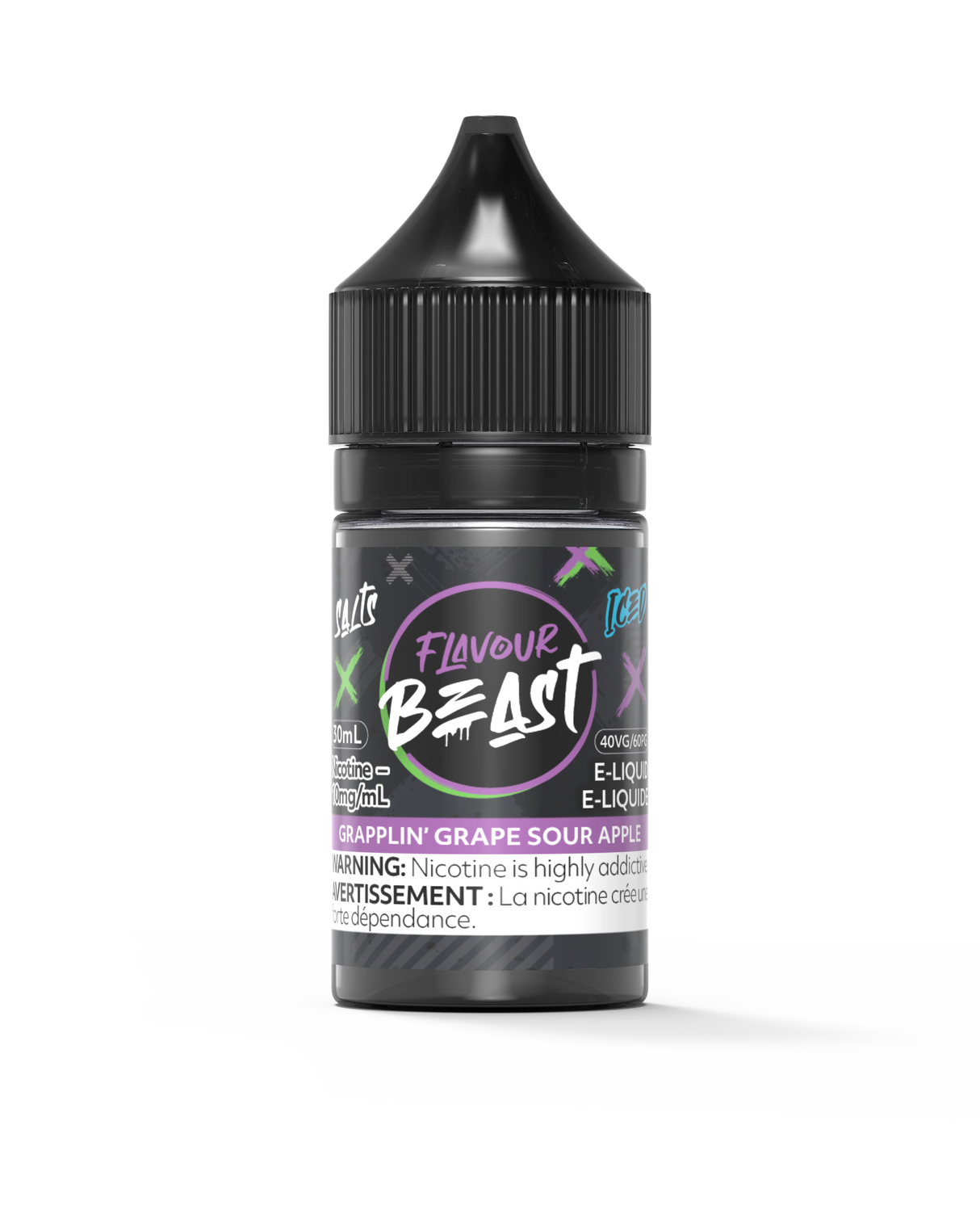 Flavour Beast E-Liquid - Grapplin Grape Sour Apple Iced 30mL