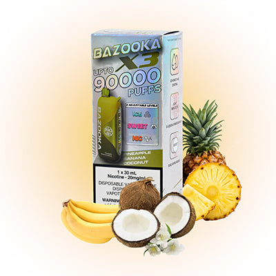 Pineapple Banana Coconut Bazooka Vape X3 90K disposable