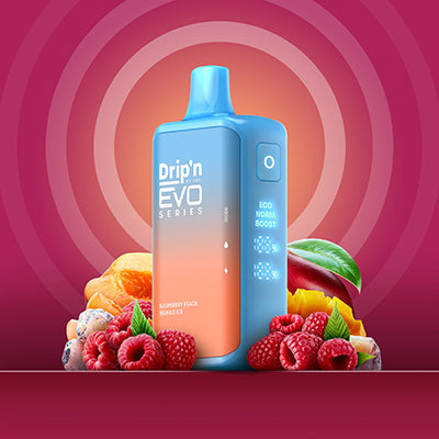 DRIP’N EVO 28K RASPBERRY PEACH MANGO ICE VAPE JETABLE PAR ENVI