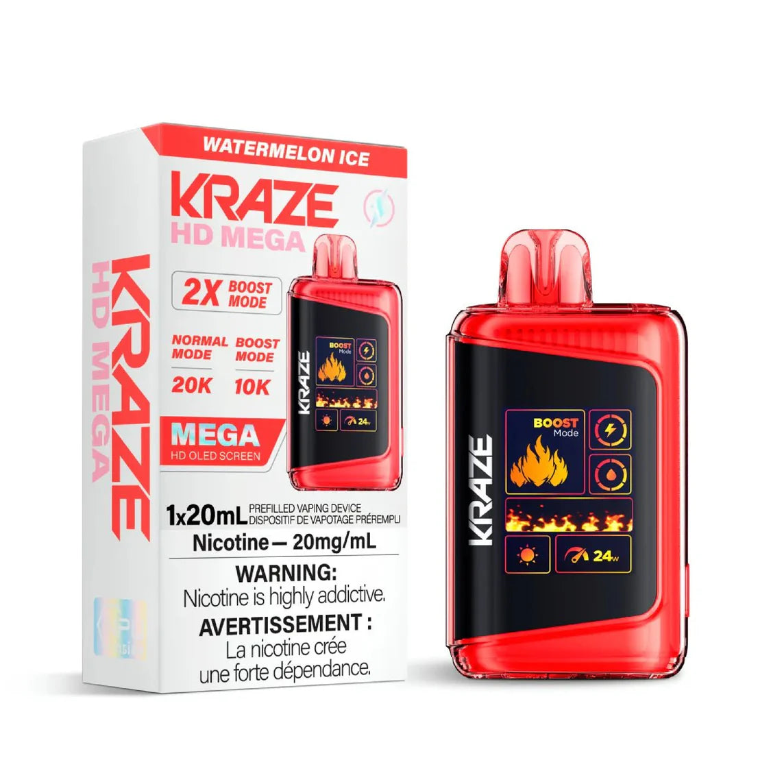 Kraze HD Mega Watermelon Ice Vape Jetable